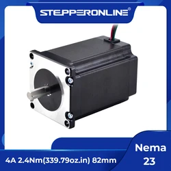 STEPPERONLINE Nema 23 Stepper Motor 2.4Nm 57x82mm 4A D=8mm Nema23 Step Motor 340oz.in 4-lead for CNC Milling Machine