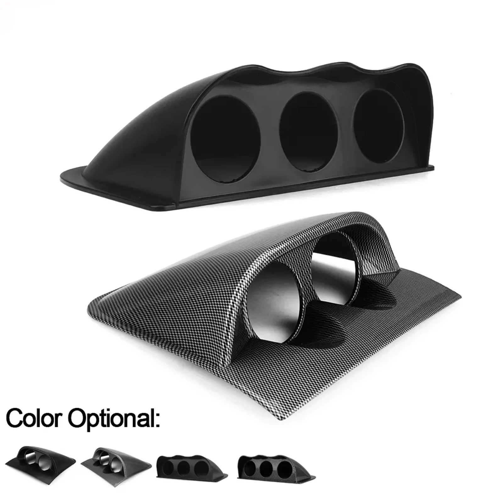 Soporte de montaje para tablero de salpicadero, doble Triple calibre, color negro, fibra de carbono, 52mm