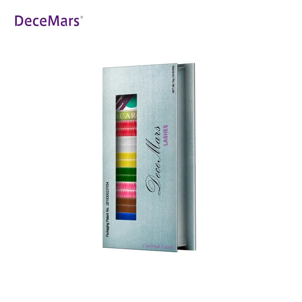 DeceMars Estensione ciglia colorate 16 linee Rainbow Lash JBCD Curl per il trucco