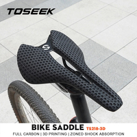 TOSEEK 3D Printed Bicycle Saddle Carbon Fiber Ultralight Hollow Comfortable Breathable Mountain/Road bike seat bike accessories