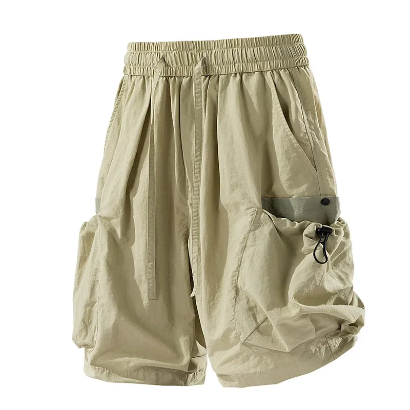 Men's Shorts Loose Large Size Multi-Pocket Overalls Elastic Waist Clothing Male Breathable Short Soft Trousers Plus Size 6663 view 3