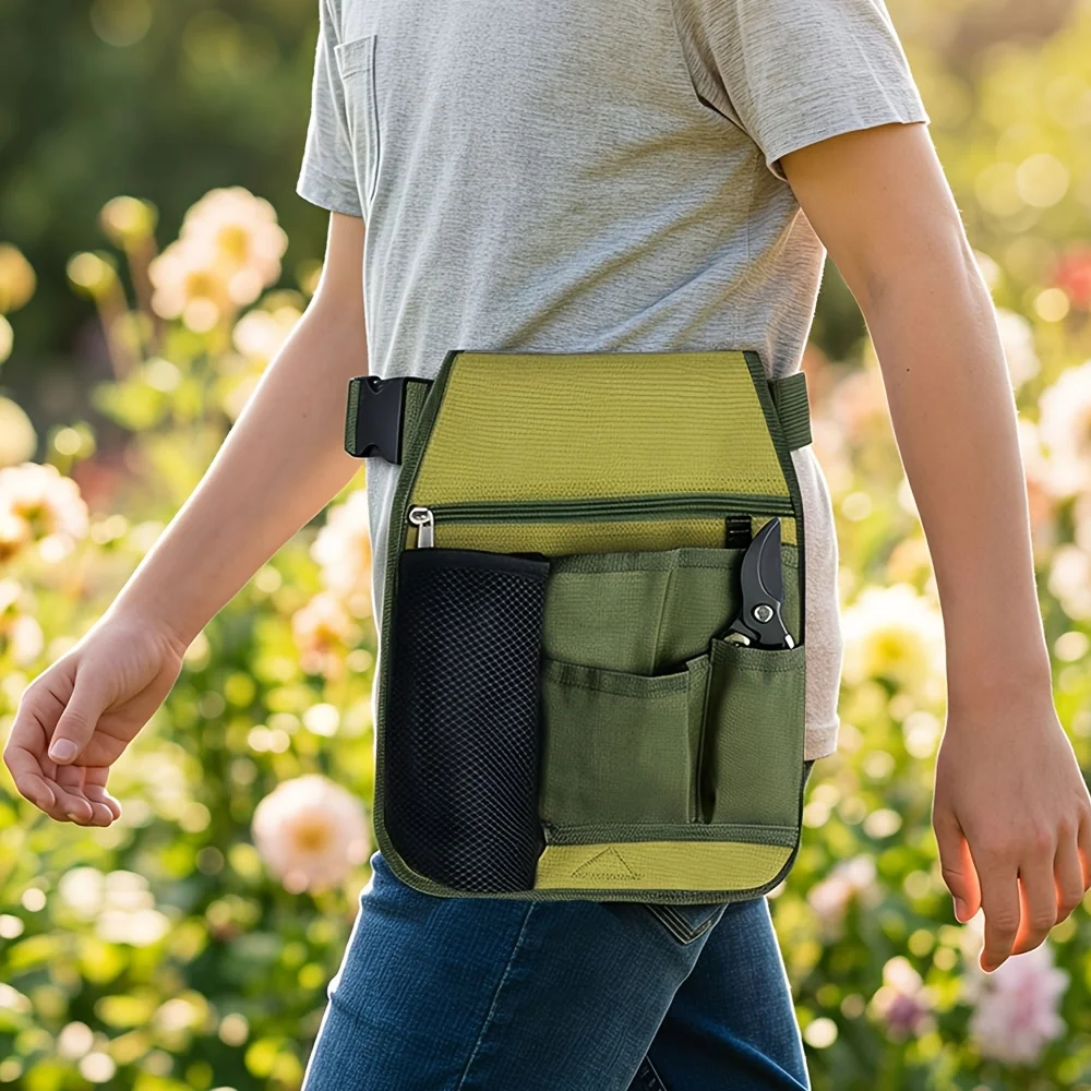 Stock Multi Pocket Net Gardening Fanny Pack Portable Storage Belt Essential Gear Courtyard Planting Outdoor Garden Working Use
