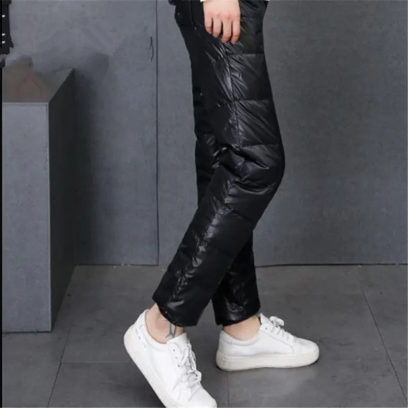 Man Hot Sale 89% White Duck Down Pants Male Winter Thick Down Trousers Men Warm 89% White Duck Down Capris Pantalons En Duvet