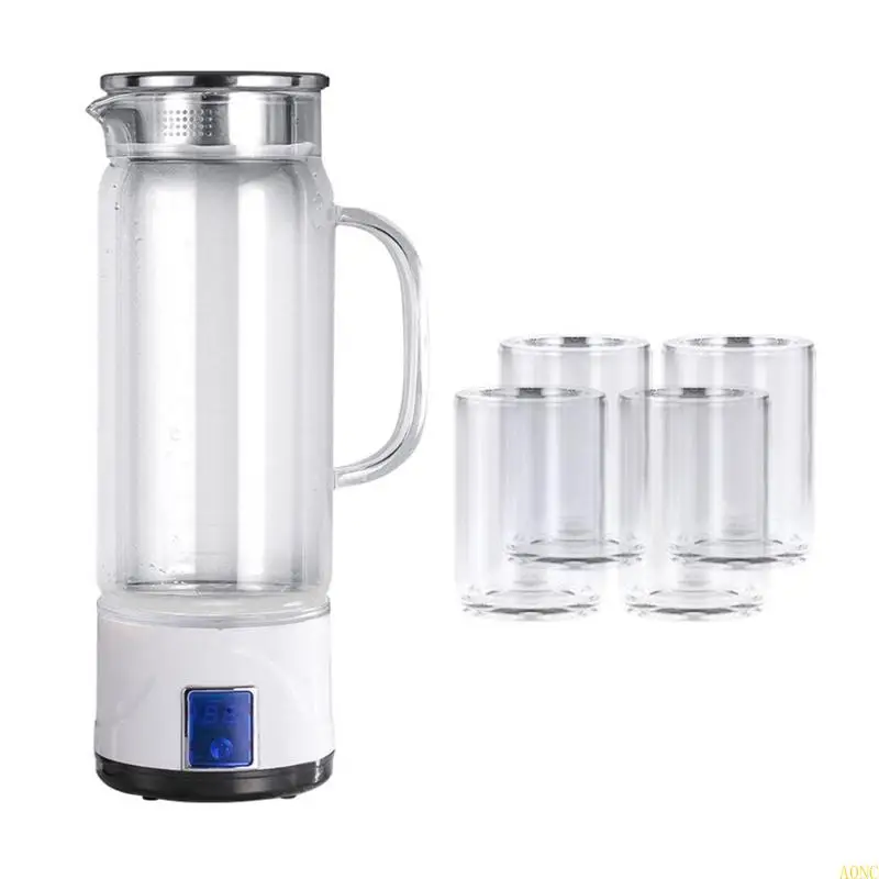 A0nc портативные гидрогиновые гидрогены бутылки с водой 1000 мл стеклянная текстура для спорта и повседневного использования