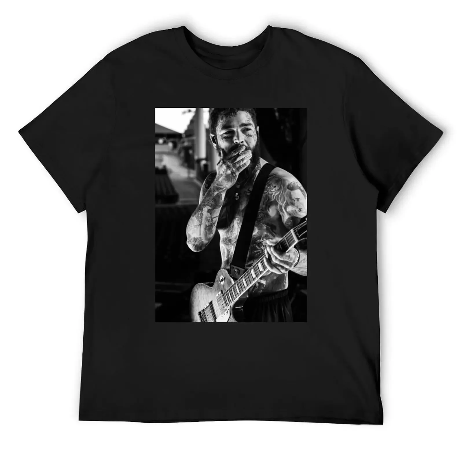 Guitar, cigaret and Malone T-Shirt vintage anime shirt graphic shirts heavyweights compression shirt men