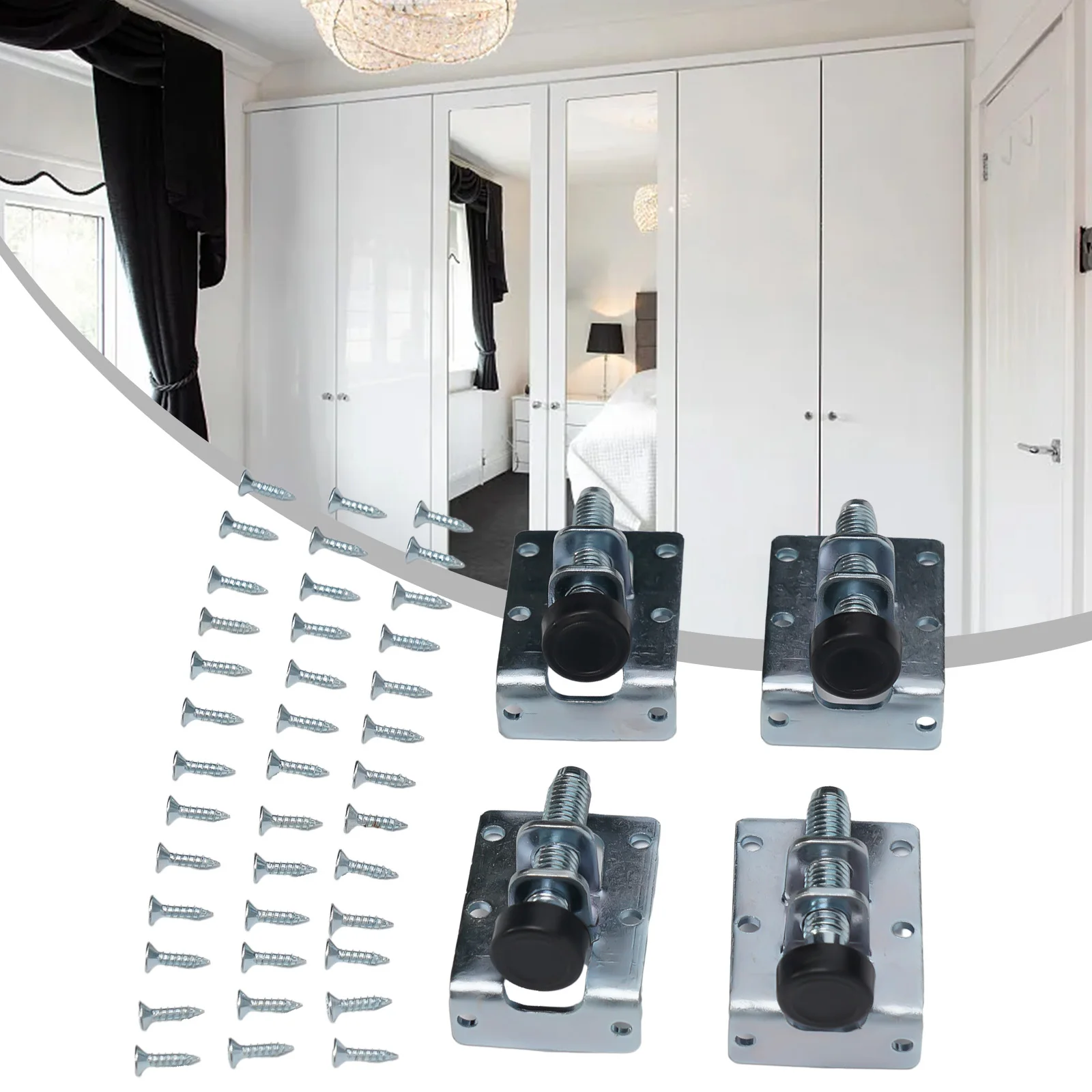 Silver for Furniture Levelers Leveling Table Feet 4pcs Adjustable Furniture Accessories Raised Support Side Mounted
