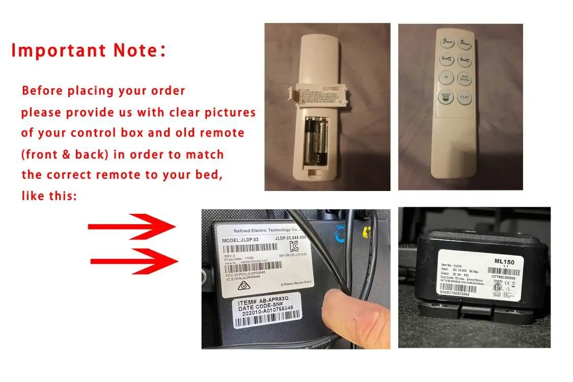 Remote Control Compatible For True Motion 1000 TM1000 & True Motion 500 Adjustable bed base