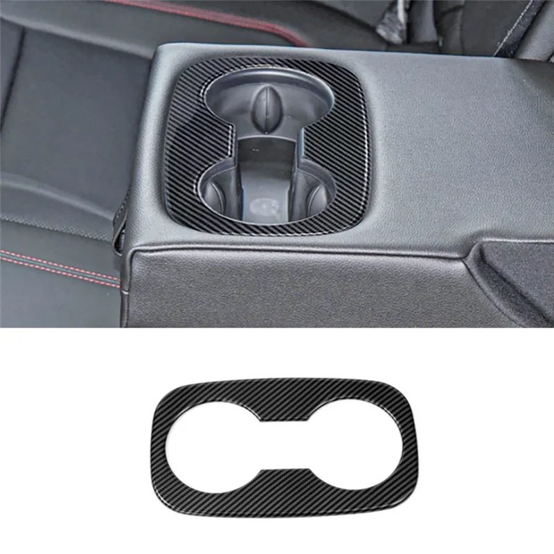 For Chevrolet Seeker Trax 2023 2024 Rear Cup Holder Cover Bezel Trim Accessories , ABS Carbon Fiber