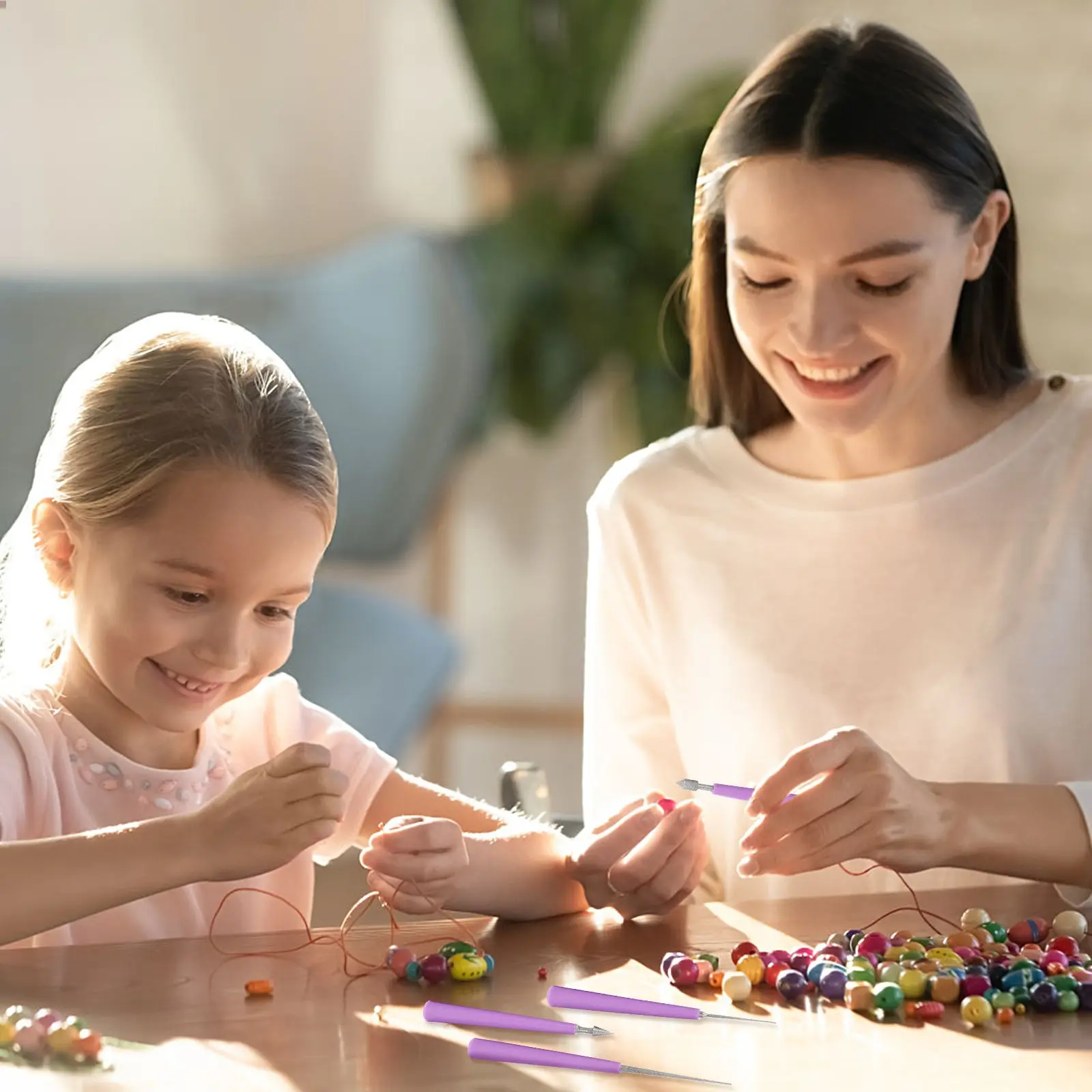 4 шт., инструменты для увеличения отверстий для бисера, аксессуары для открывания, фиолетовые бусины, ремесленная развертка.