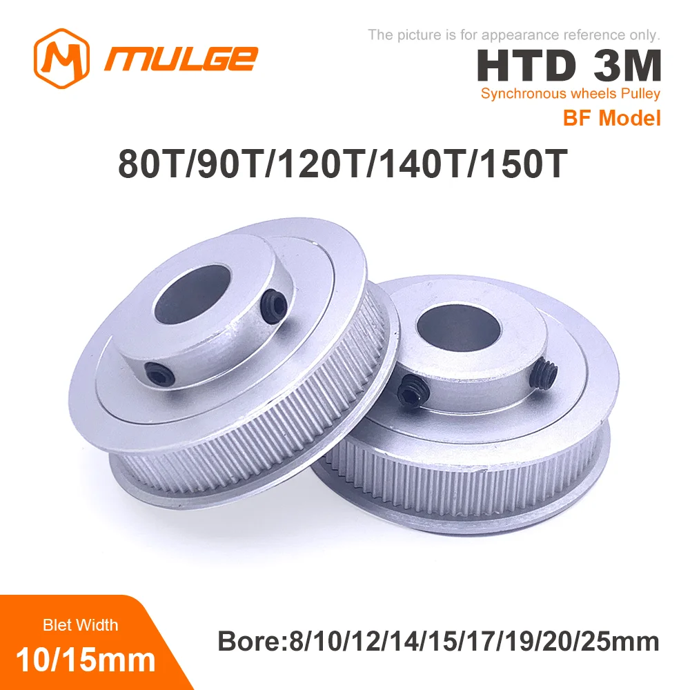 

HTD3M Timing Pulley 80T/90T/120T/140T/150Teeth BF Type Bore 8/10/12/14-25mm Belt Width 10/15mm 3D printed parts