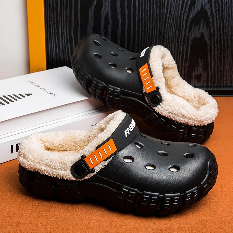 

ex Winter Slippers Fce Lined Comfortable Lightweight Soft Bot Home Slippers Warmth Cover Head Outdoor Wear EVA Cotton