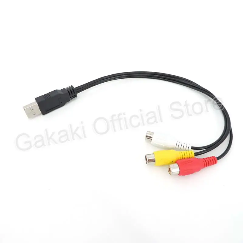 USB męskie do 3 RCA żeńskie złącze AV Adapter konwerter Audio kabel wideo do kabel do HDTV przewód zasilający telewizyjnego