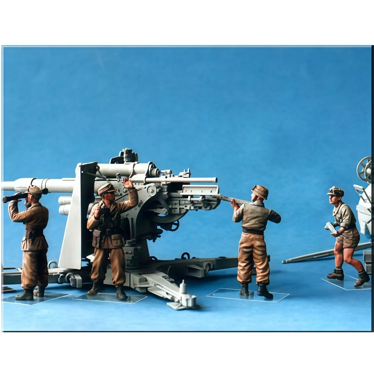 

Набор неокрашенных моделей из смолы 1/35, немецкий артиллерийский экипаж Afrika Korps (4 человека) в разобранном и неокрашенном виде GK, 1602R