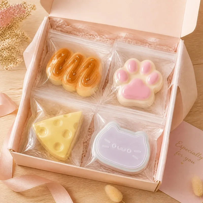 4PCS Silicone Resin Mold,Contains Cat Claws,Patterns Such as Kittens and Cheese,You Can Make Your Own Soft Cat Paws At Home view 3
