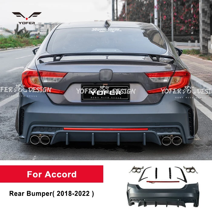 Yofer Hot Sale 10th gen pp Rear Bumper kit car parts bodykit bumpers for honda Accord2018-2022