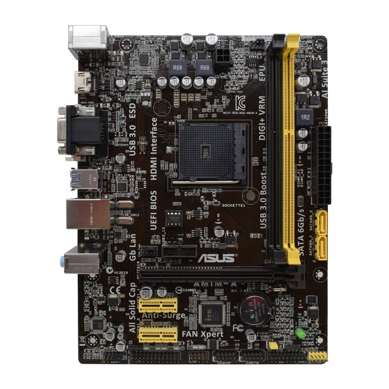 اللوحة الأم ASUS AM1M-A AM1 تدعم AMD Athlon & Sempron 5150 5370 5350 DDR3 PCI-E VGA HDMI USB 3.0 للكمبيوتر المكتبي بأفضل الأسعار