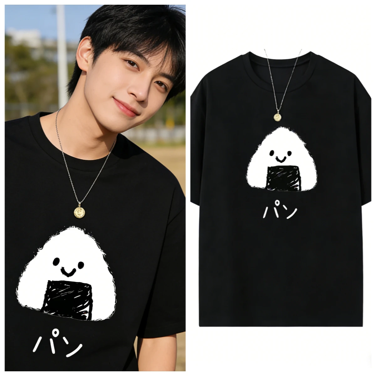 

Cute Little Millet Roll Printed Summer Pure Cotton Men's and Women's T-shirt with Round Neckline, Stylish Pullover, Short Sleeve