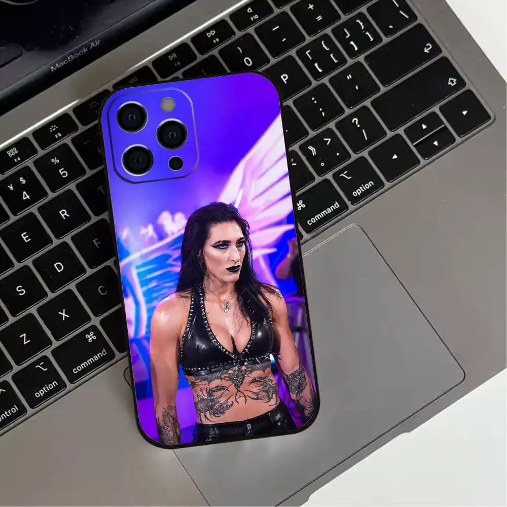 Funda de teléfono R-Rhea R-Ripley Wrestler para iPhone 17,16,15,14,13,12,11 Plus,Pro Max,XS, funda negra de silicona suave