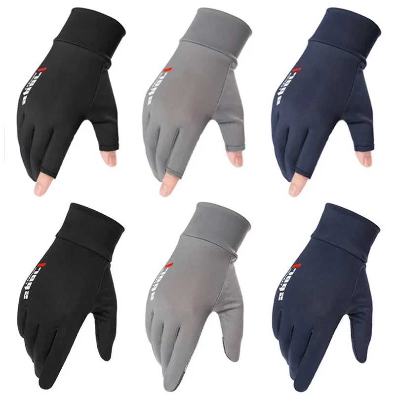 "Guantes de pantalla táctil antideslizantes de seda helada para motocicleta, protección anti-UV fina y transpirable para conducir deportes al aire libre"