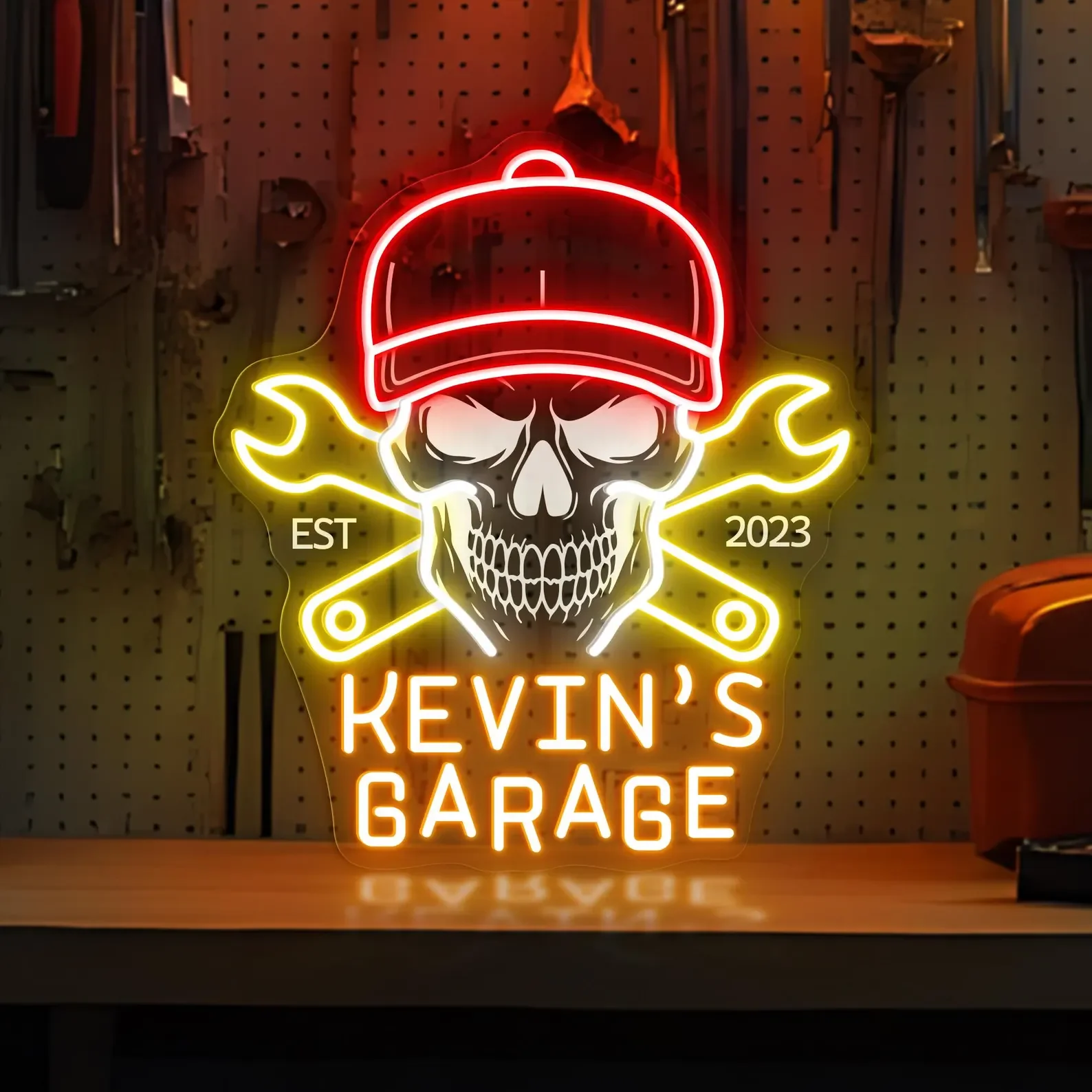 Custom Name Garage Neon Sign, Personalized Garage Led Sign, Man Cave Decor, Workshop Car Sign, Gift for Him, Gift for Dad, Garag image 9