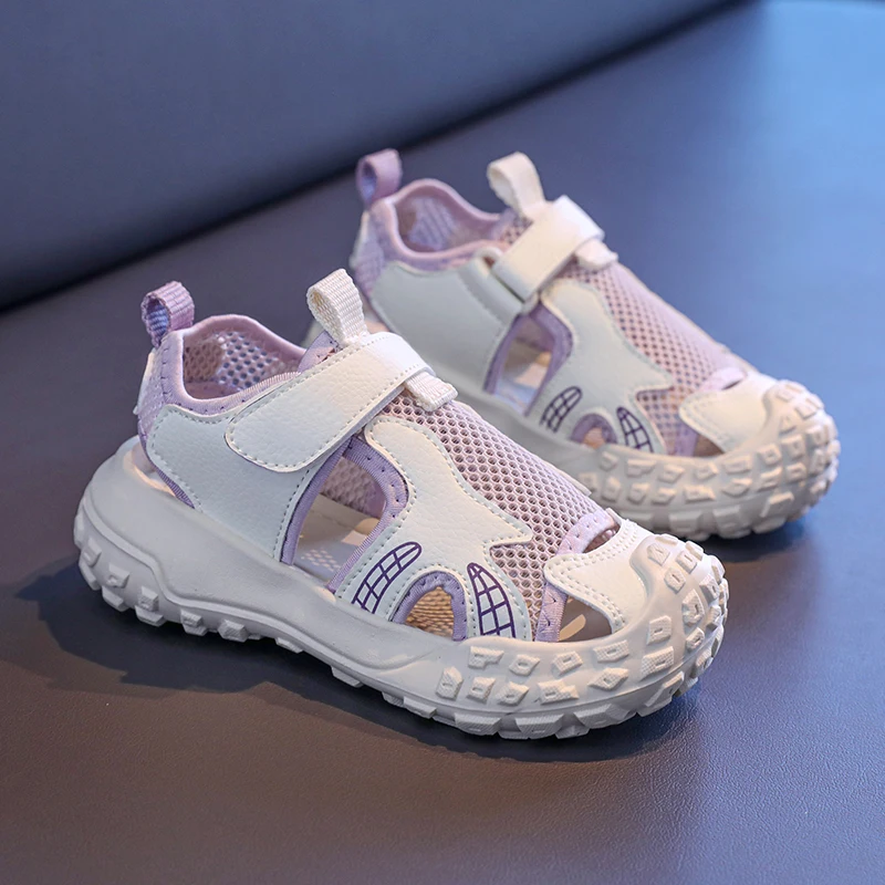 

Children's Breathable Mesh Non Slip Sneakers Women Summer 2026 Lightweight Soft Thick Sole Sports Shoes Back Strap Sandals Girls