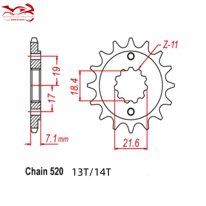 520 13T 14T 43T Motorcycle Star Front Rear Sprocket for Honda XR250 I S Baja 1996 XR 250 Baja 1997-2001 2003 2004 2005 2006 2007