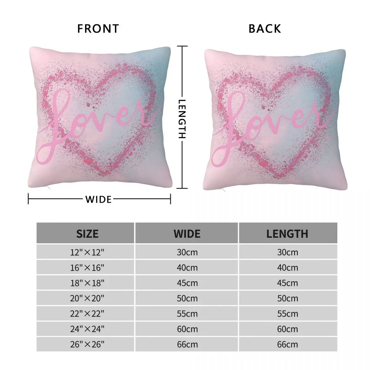 Lover Valentines Pink Heart Pink Skies Square Pillowcase Polyester Linen Velvet Pattern Decor Pillow Home Cushion Cover 45x45