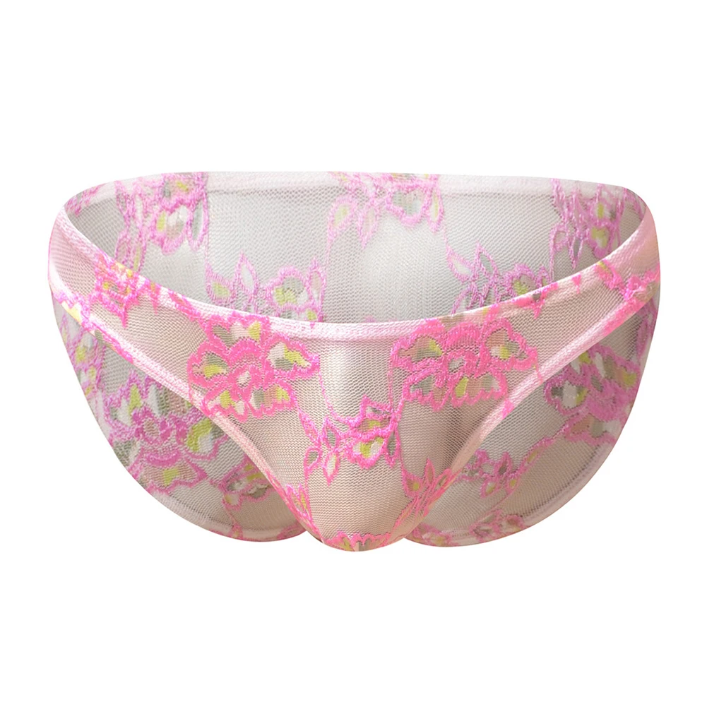 Сексуальные мужские трусы-сисси, ультратонкое прозрачное сетчатое нижнее белье, кружевные полые шорты, плавки, эластичные дышащие трусы для геев