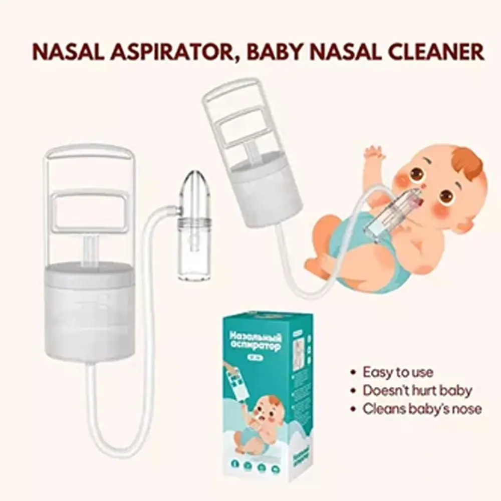 

Portable Manua Baby Nasal Aspirator One-way Control Reusable Nasal Irrigator Non-invasive Silent Booger Removers for Baby