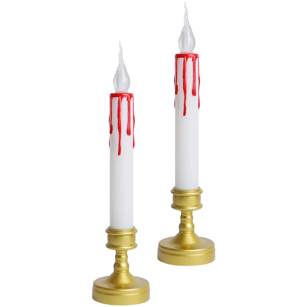 شموع LED طويلة الشريط عديمة اللهب تعمل بشكل مستدق شمعدانات وامضة لنوافذ عيد الميلاد ديكور المنزل