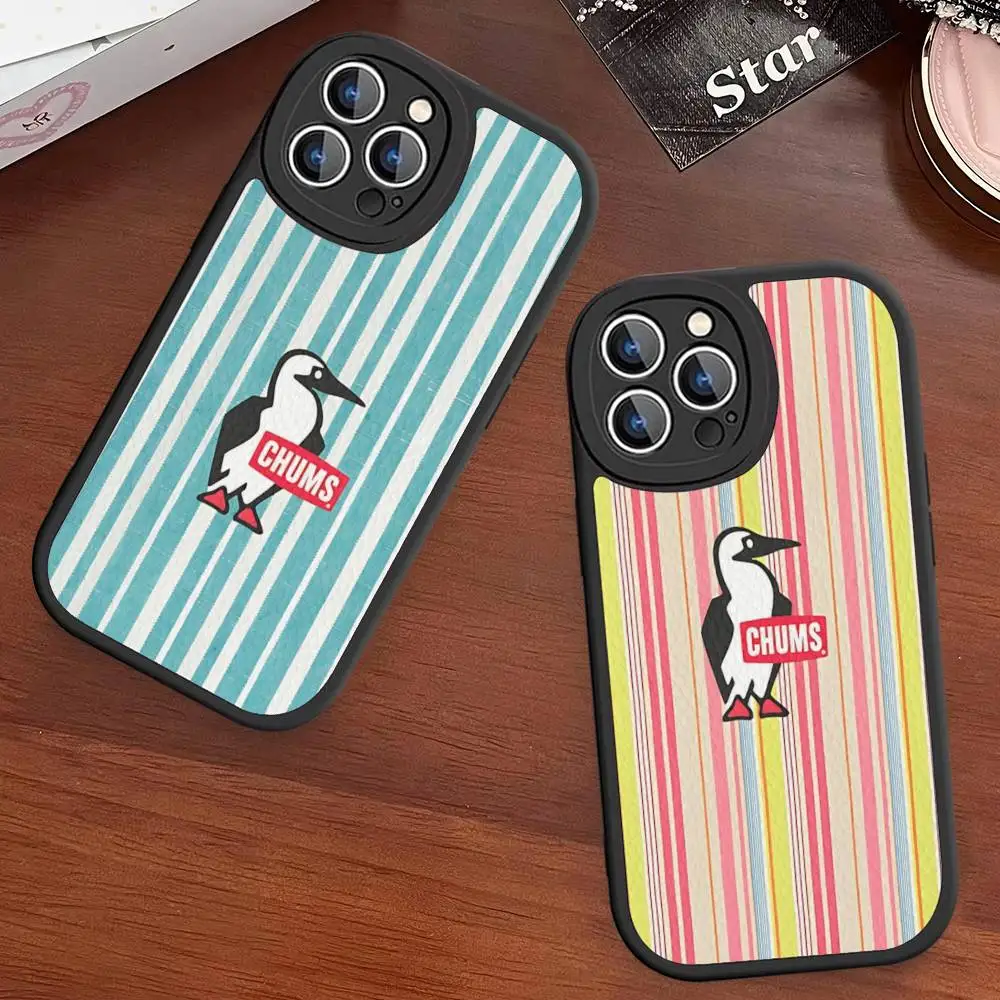 

Brand LOGO C-Chums Phone Case For IPhone 16 15 14 13 12 11 Pro Max Plus Shockproof Leather Cover