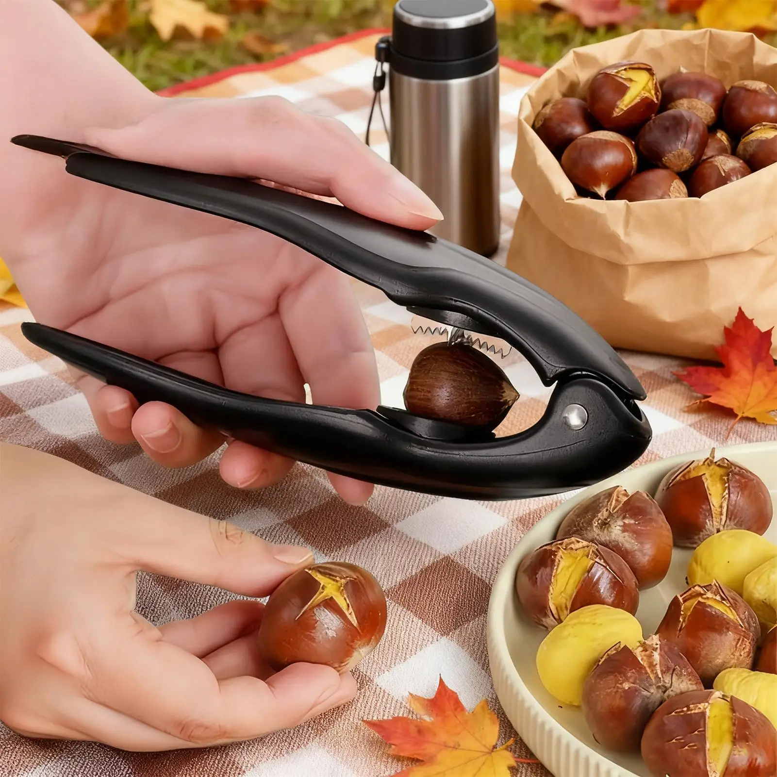 peeling tool for Home Kitchen Restaurant Manual Chestnut peeler Stainless Steel Fast Nut Cracker quick chestnut view 2