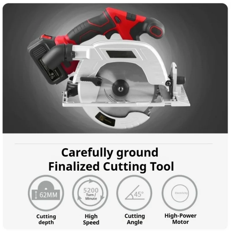 Brushless Lithium Electric Cutting Machine High Power Rechargeable Electric Cutting Tool Circular Saw Wood Metal Cutting