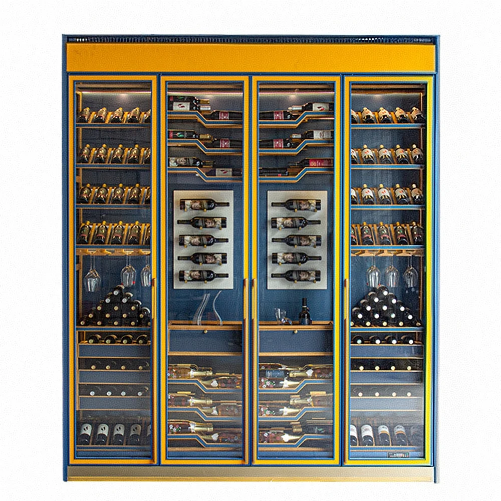 Best Handmade Eco-friendly Modern Home Thermostatic Wine Cabinet Multiple Temperature Zones Smart Wine Cooler Home Bar Villa