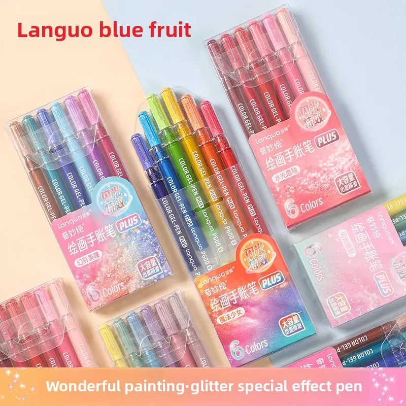

Languo Glitter 61-Color Hi-Cap Highlighters Stylish NoteTaking Blendable Art Pens for Students Journaling School