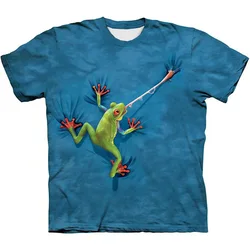 Funny Frog Print T-Shirt, Tees For Boys, Casual Short Sleeve T-shirt For Summer Spring Fall, Tops As Gifts