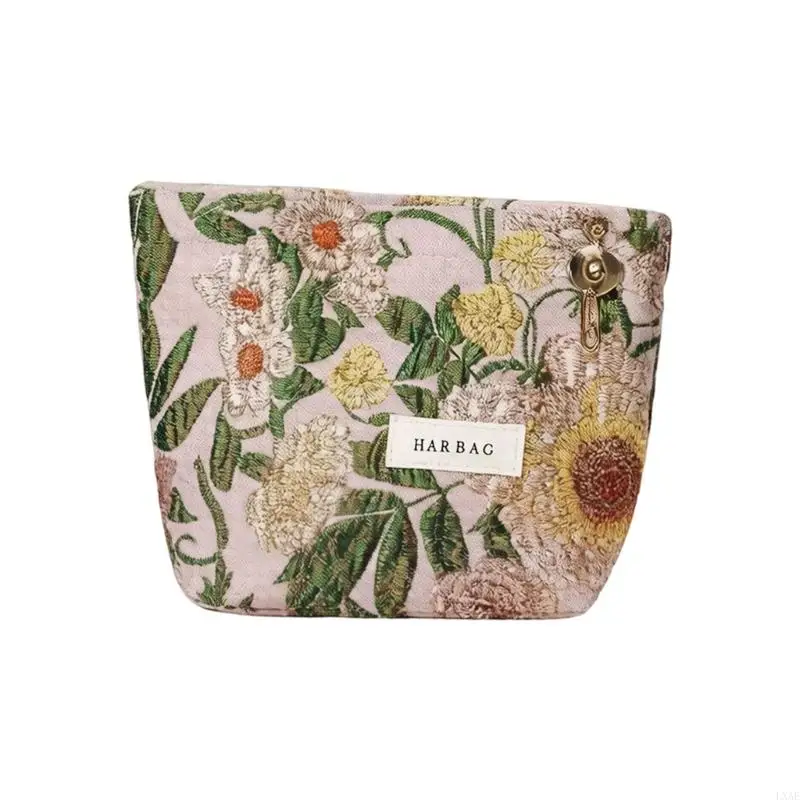 Travel Friendly Canvas Makeup with Zippers for Women Secure Storage Stylish Cosmetic Bag Toiletry