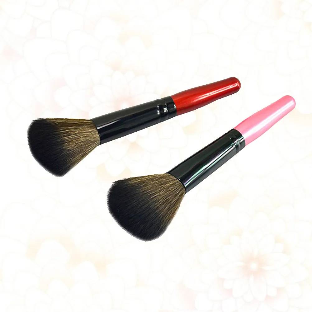 2 Pcs Makeup Brush Charming Powder Paint Premium Cosmetics Bamboo for Woman Daily Use Look