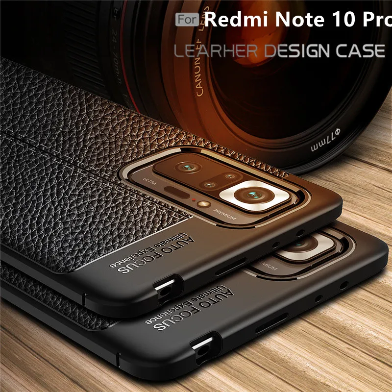 Cover For Xiaomi Redmi Note 10 Pro Case For Redmi Note 10 Pro Capas Soft Bumper TPU Leather For Fundas Redmi Note 10 Pro Cover