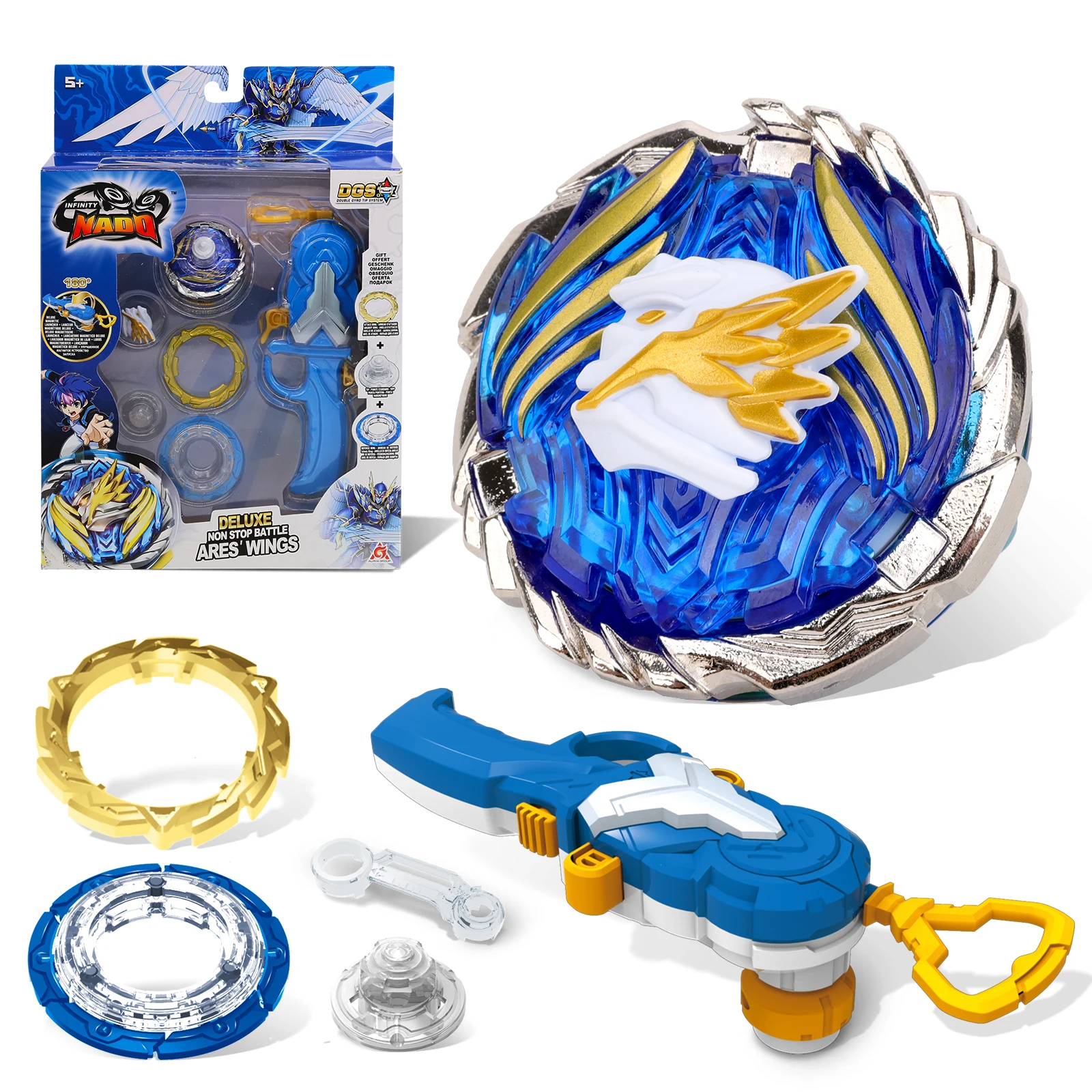 Infinity Nado Top V Non-Stop Battle Deluxe - Ares Wings, Juguete para Niños de 5 6 7 8 9 10 11 12 Años, Niño y Niña