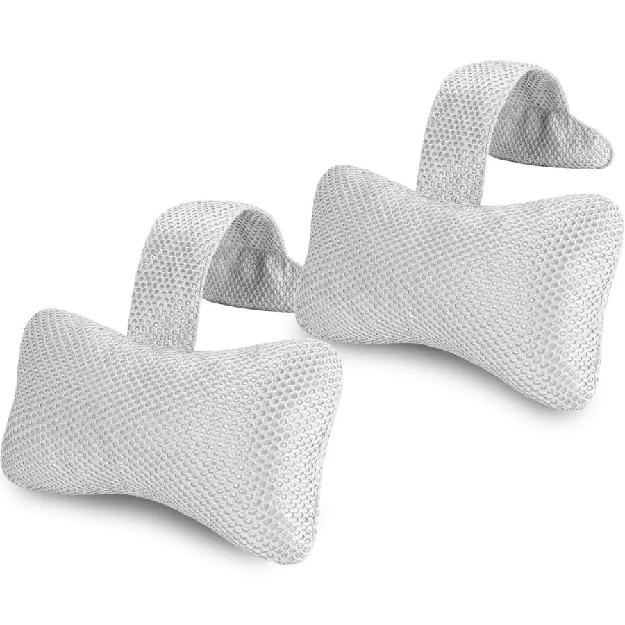 

Tub Pillow 2PackBath Pillow for HeadrestUniversal Spa Pillow Height Adjustable Chaise Lounge Pillow for BathtubGrey