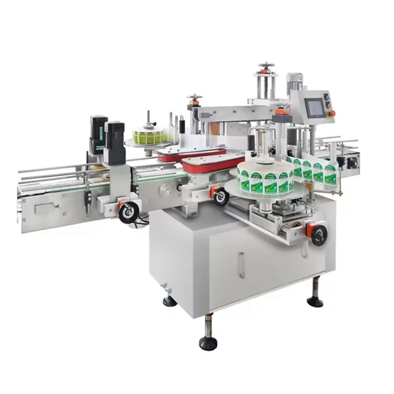 Automatic Double Side Flat Label Applicator Square Bottle Front and Back Labeling Machine