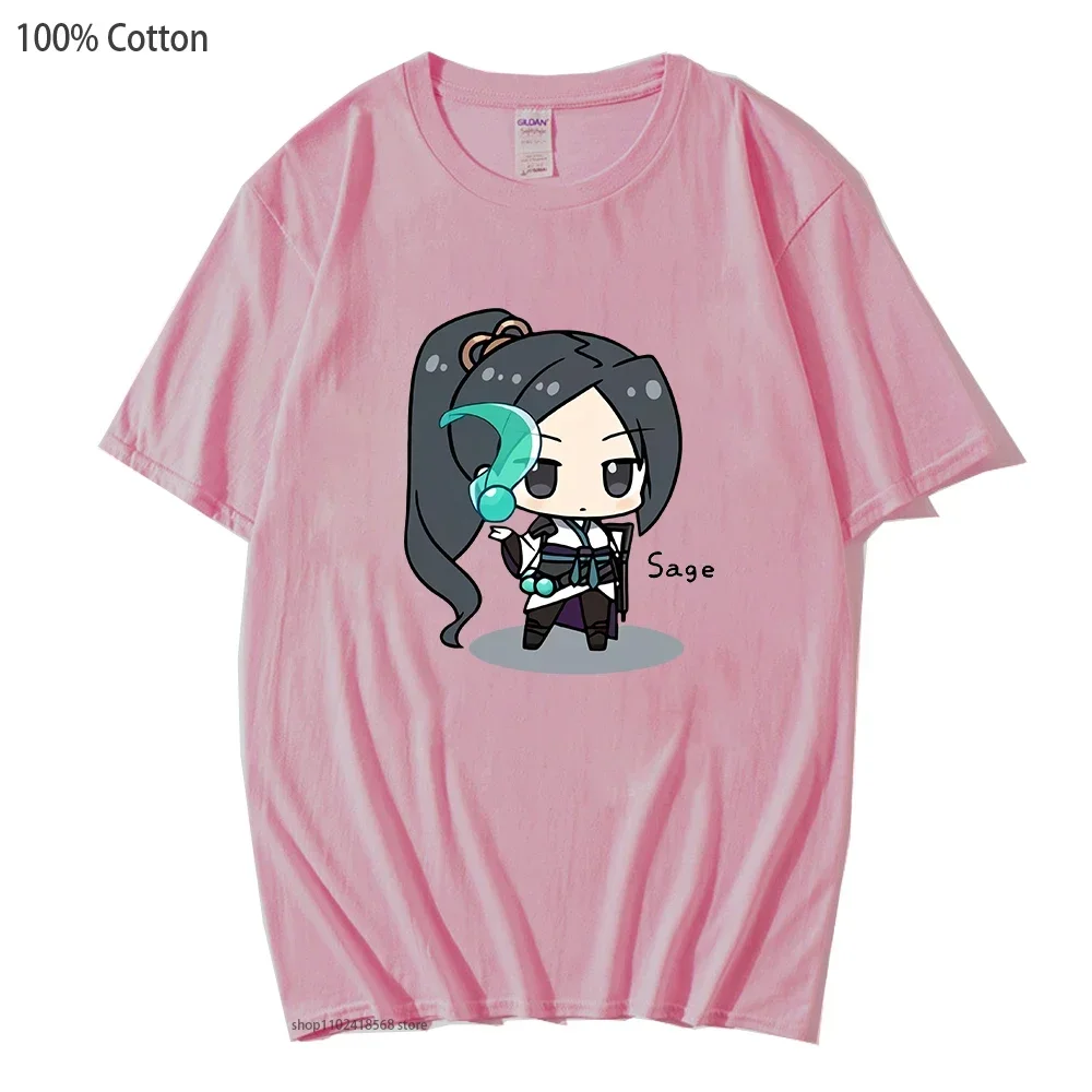 Cartoon Valorant Clothing Mens T Shirts Unisex Sage Streetwear Y2k Clothes for Teens Felpa Moletom Aesthetic Lounge Wear Tees