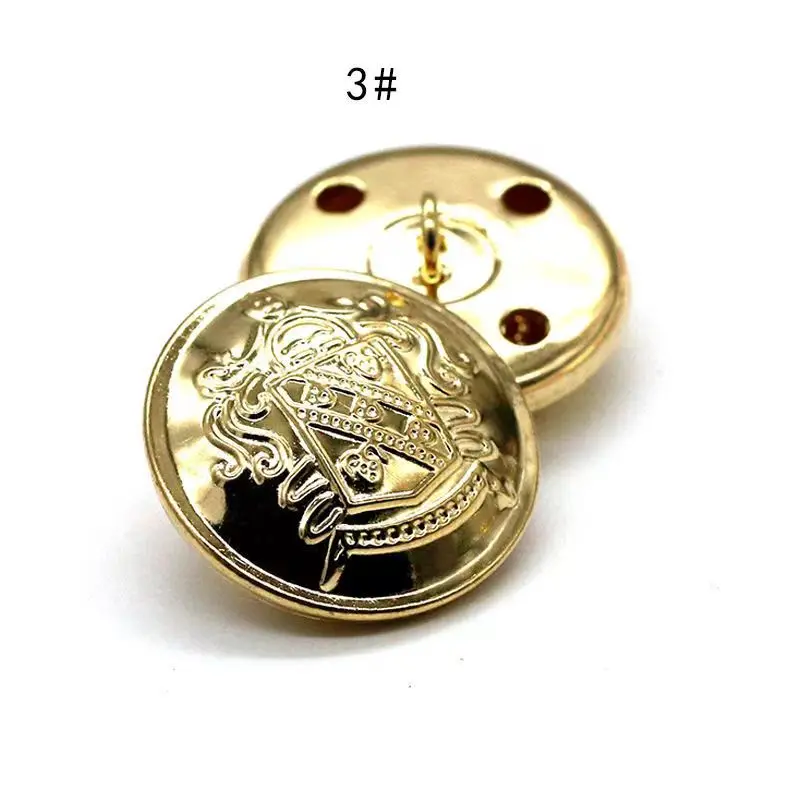 10pcs 15/18/20/23/25 mm golden gold color metal buttons garment coat sewing accessories buttons for clothing crafts