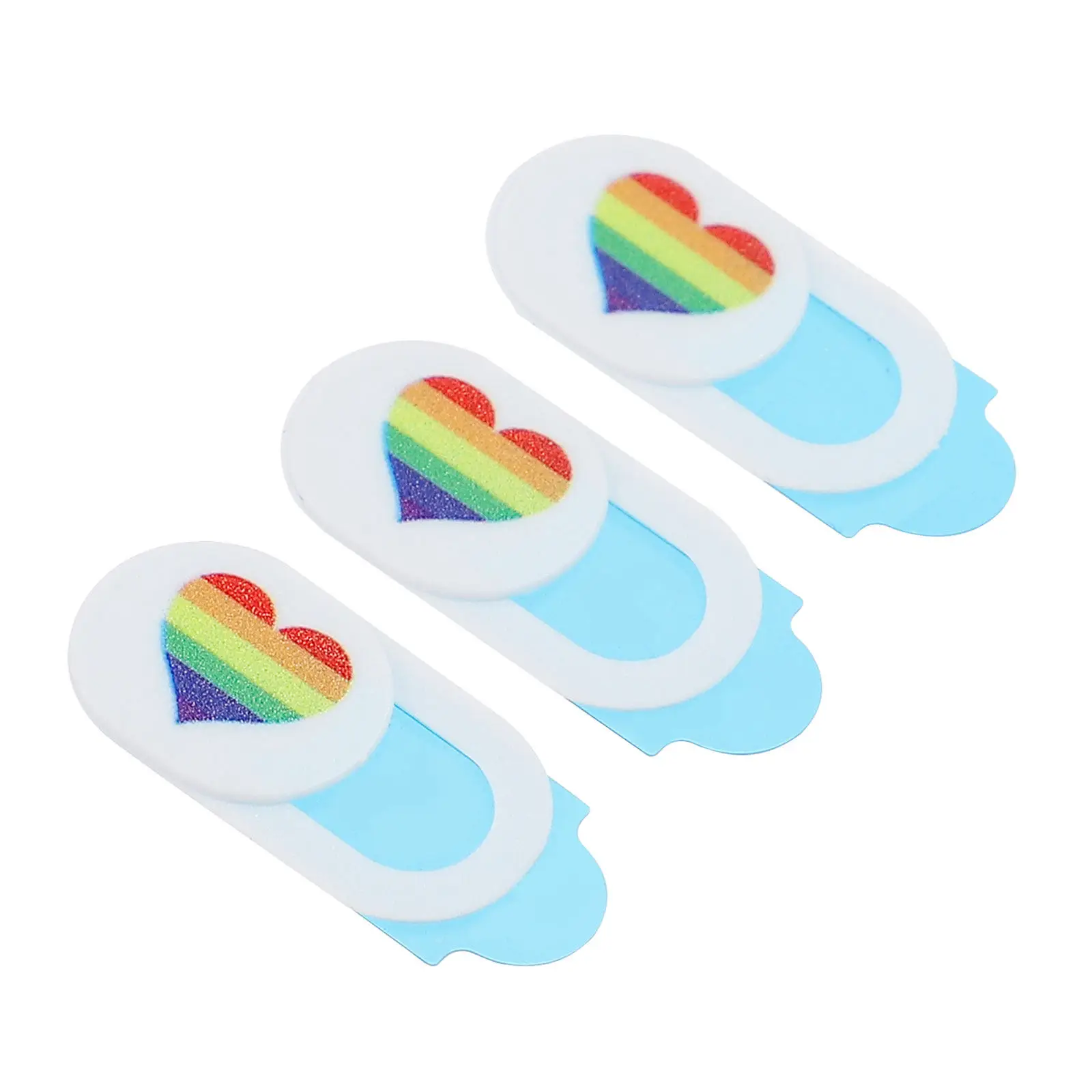 3Pcs Cover Slide Heart Pattern Colorful Webcam Privacy Blocker Laptop Tablet Desktop Computer Protector