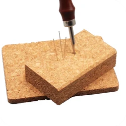 Cork Block Backing Mat Cushion Pad Leather Coarse Grain For Punch Awl Oak Auxiliary Diamond Cone Perforation Handmade DIY Tools