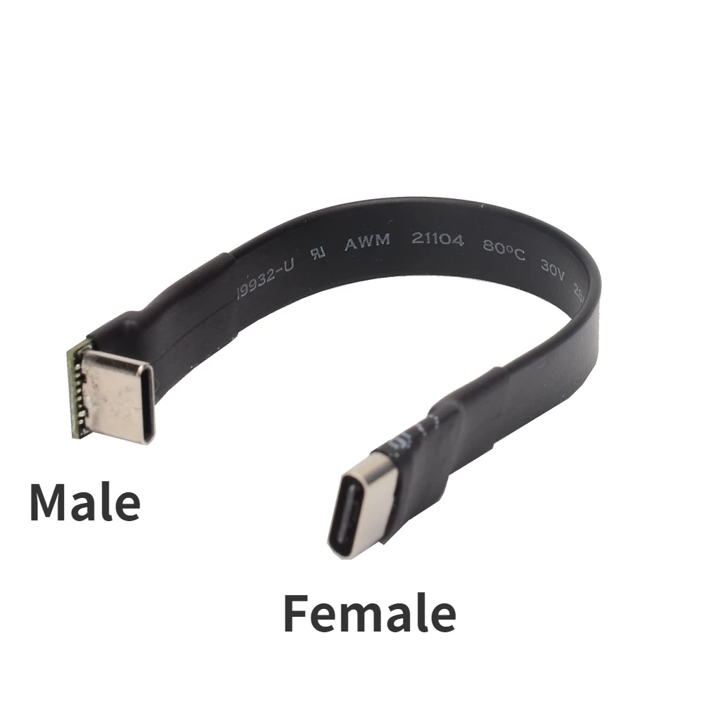 ADT 3A USB 2.0 Typ C Płaski kabel wstęgowy 90 Kątowy kabel USB 2.0 Typ-C C do ładowania danych Przedłużacz USB męski na żeński FPC do PC TV — zdjęcie produktu 5