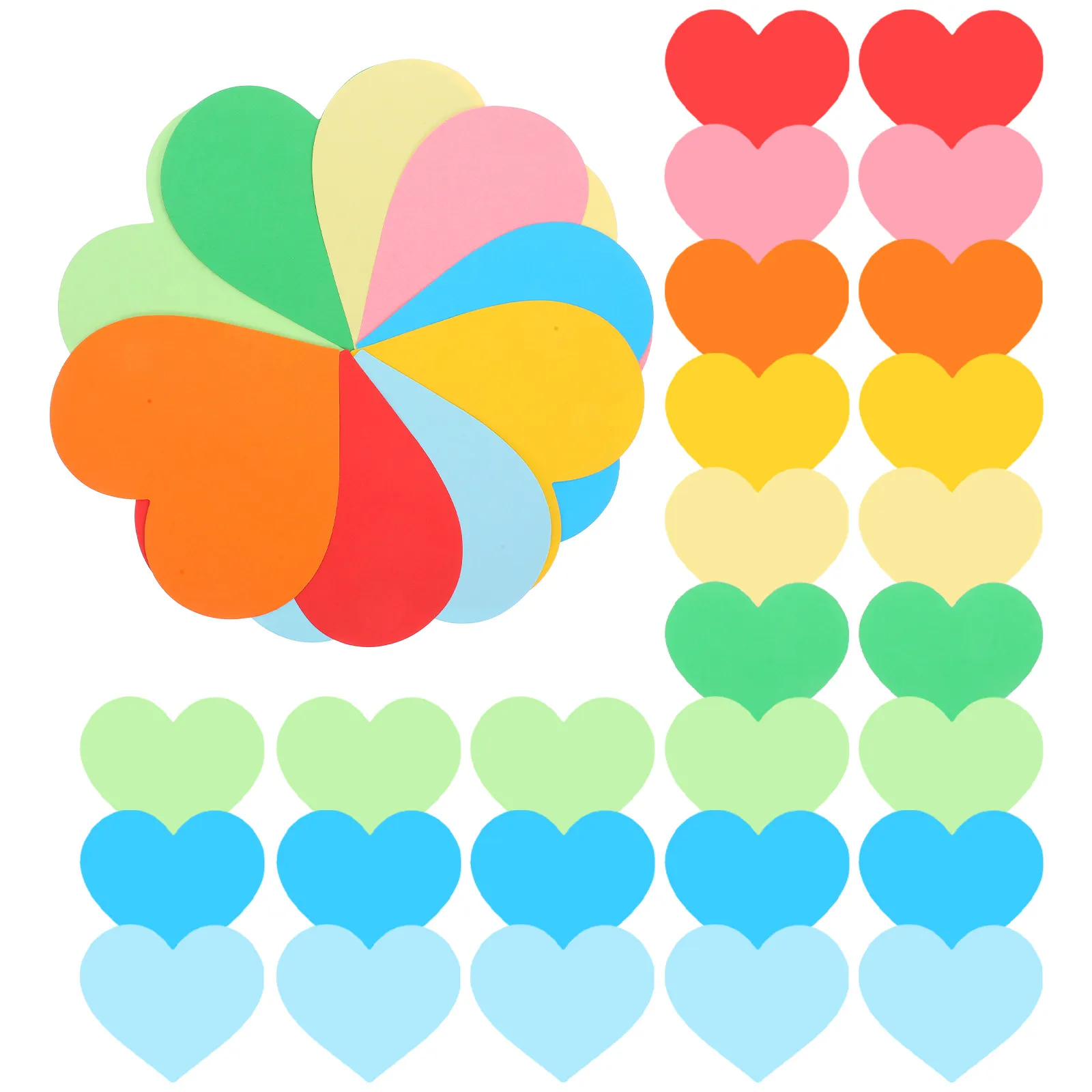 

90Pcs Heart Paper Cutouts Decorative Paper Cutout Art Classroom Bulletin Board Decorations Colorful Small Hearts Scrapbooking