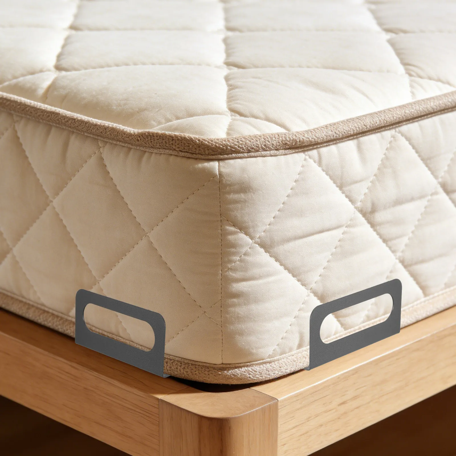 2Pcs Mattress Securing Bar Non Slip Mattress Stopper for Bed Frame Twin Bunk Rv Memory Foam Platform Beds