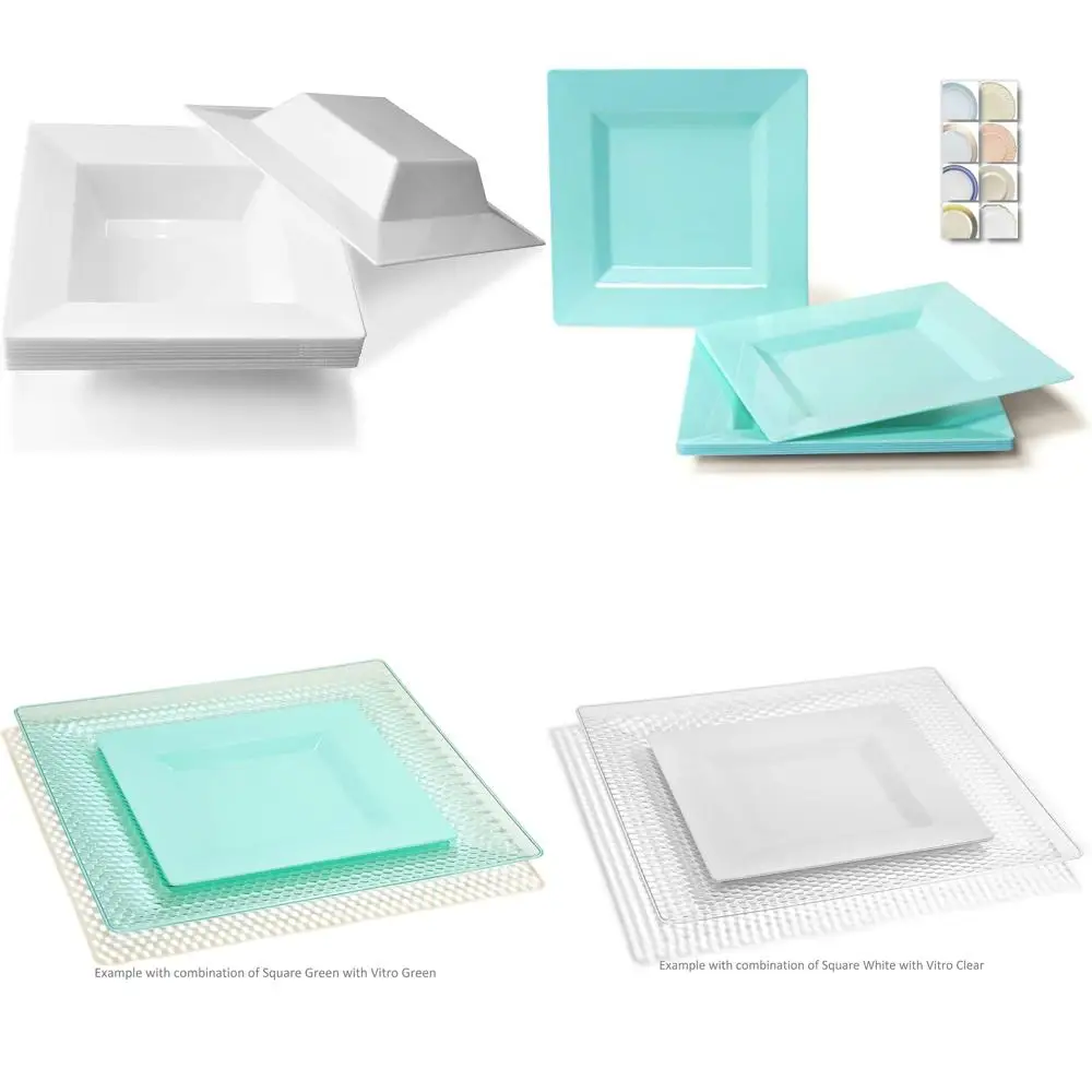 

Тяжелые одноразовые пластиковые миски для вечеринок, 60 предметов, квадратные белые на 12 унций для свадеб и мероприятий